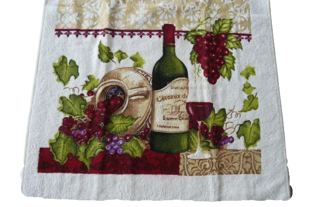 Bouteille de vin et raisin serviette – Image 3